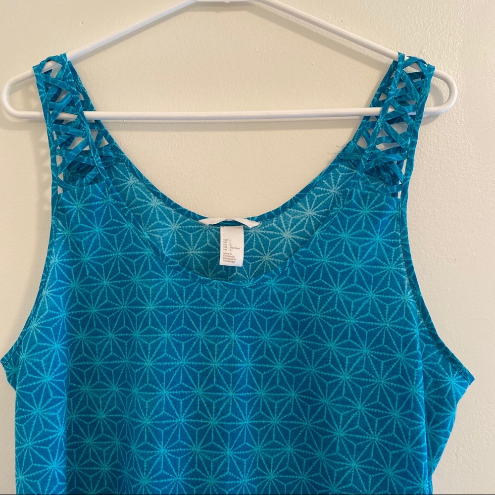 H&M Blue/Aqua Tank With Cutout Straps